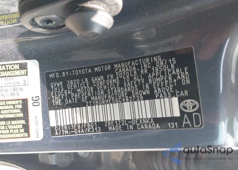 2016 Toyota Corolla Le from USA, damaged, VIN 2T1BURHE5GC482739